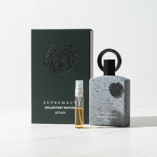 Afnan Supremacy Collector's Edition EDP decant sample vial white background