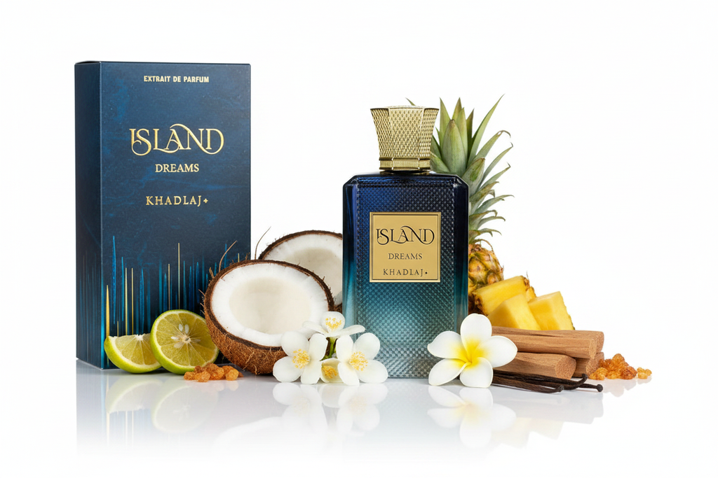 Island Dreams — White Background Ingredient Flat Lay